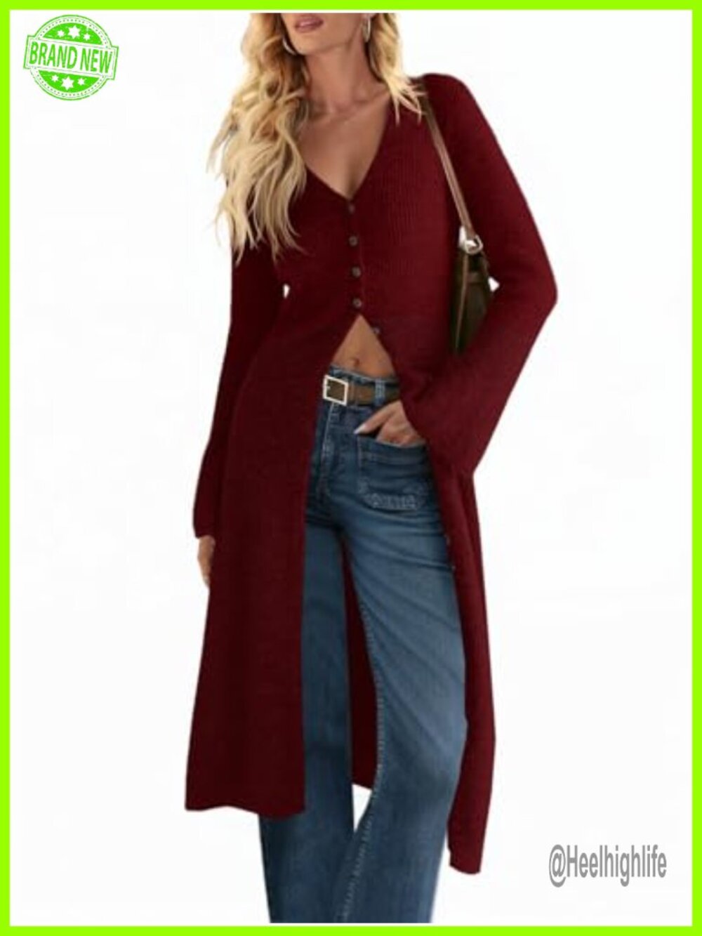 Saodimallsu Long Cardigan Sweater Button Down Midi Knit Dress